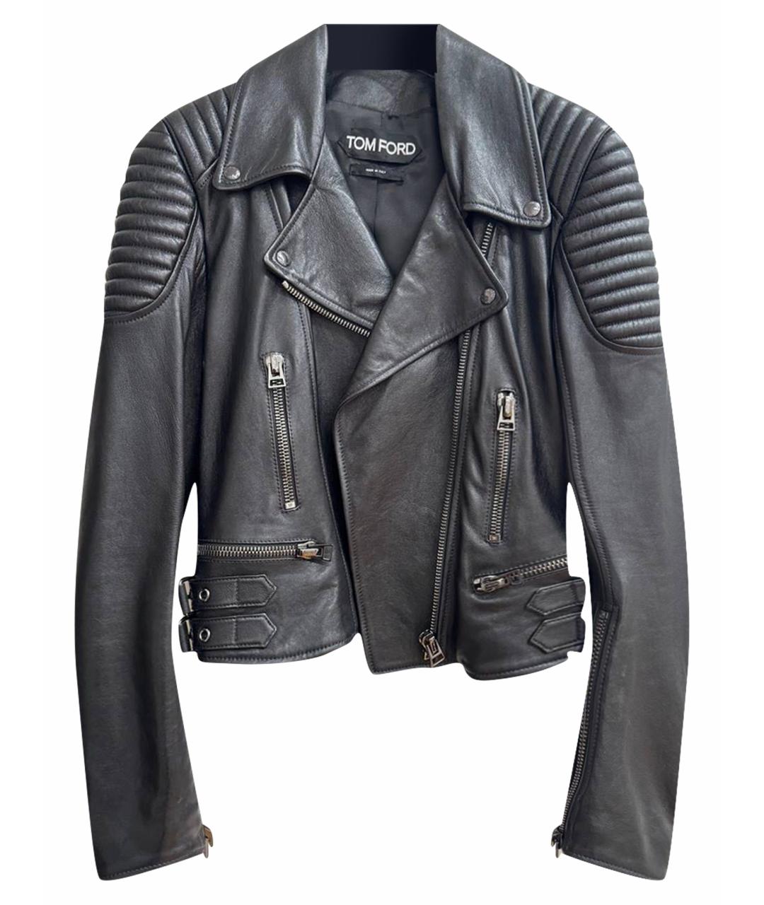 TOM FORD Черная кожаная куртка, фото 1