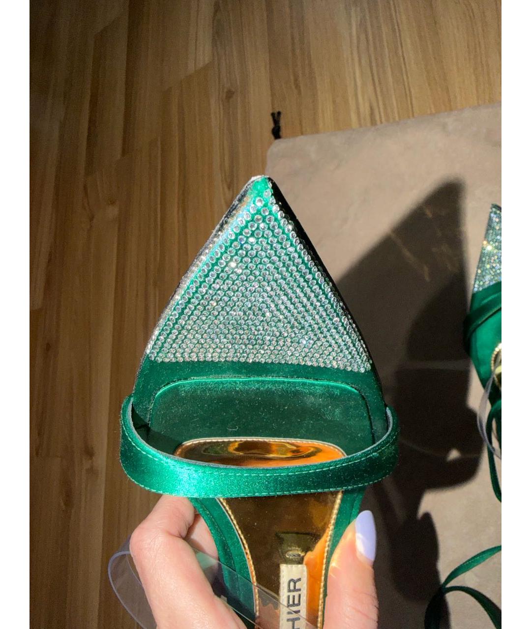 ALEXANDRE VAUTHIER Зеленые текстильные босоножки, фото 4