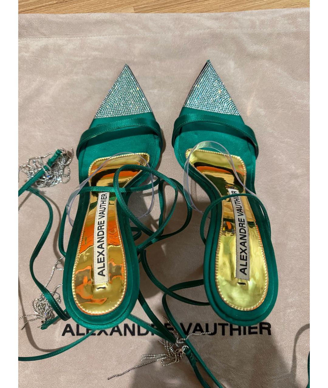 ALEXANDRE VAUTHIER Зеленые текстильные босоножки, фото 2