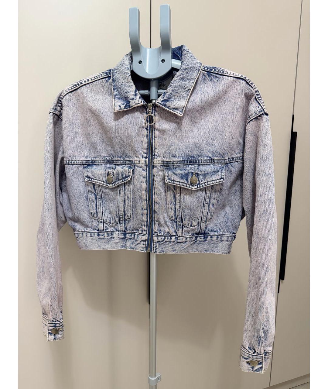 PATRIZIA PEPE Голубая хлопковая куртка, фото 9