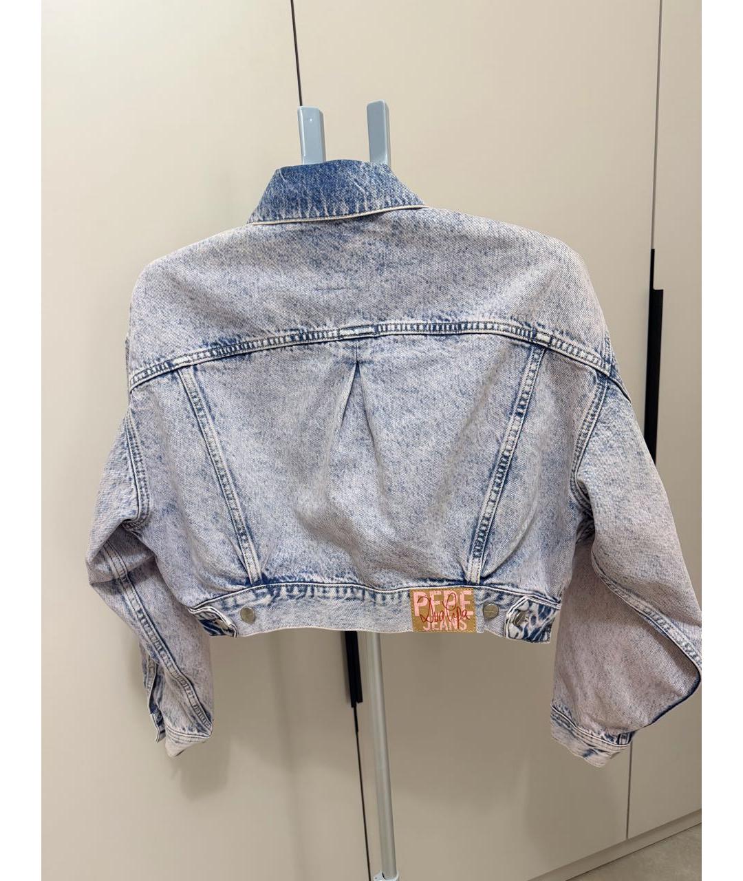 PATRIZIA PEPE Голубая хлопковая куртка, фото 2