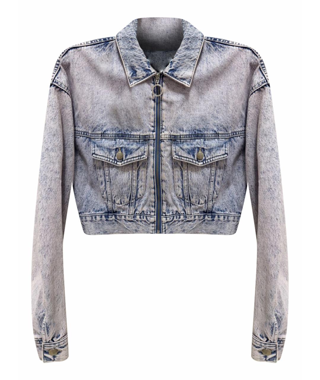 PATRIZIA PEPE Голубая хлопковая куртка, фото 1