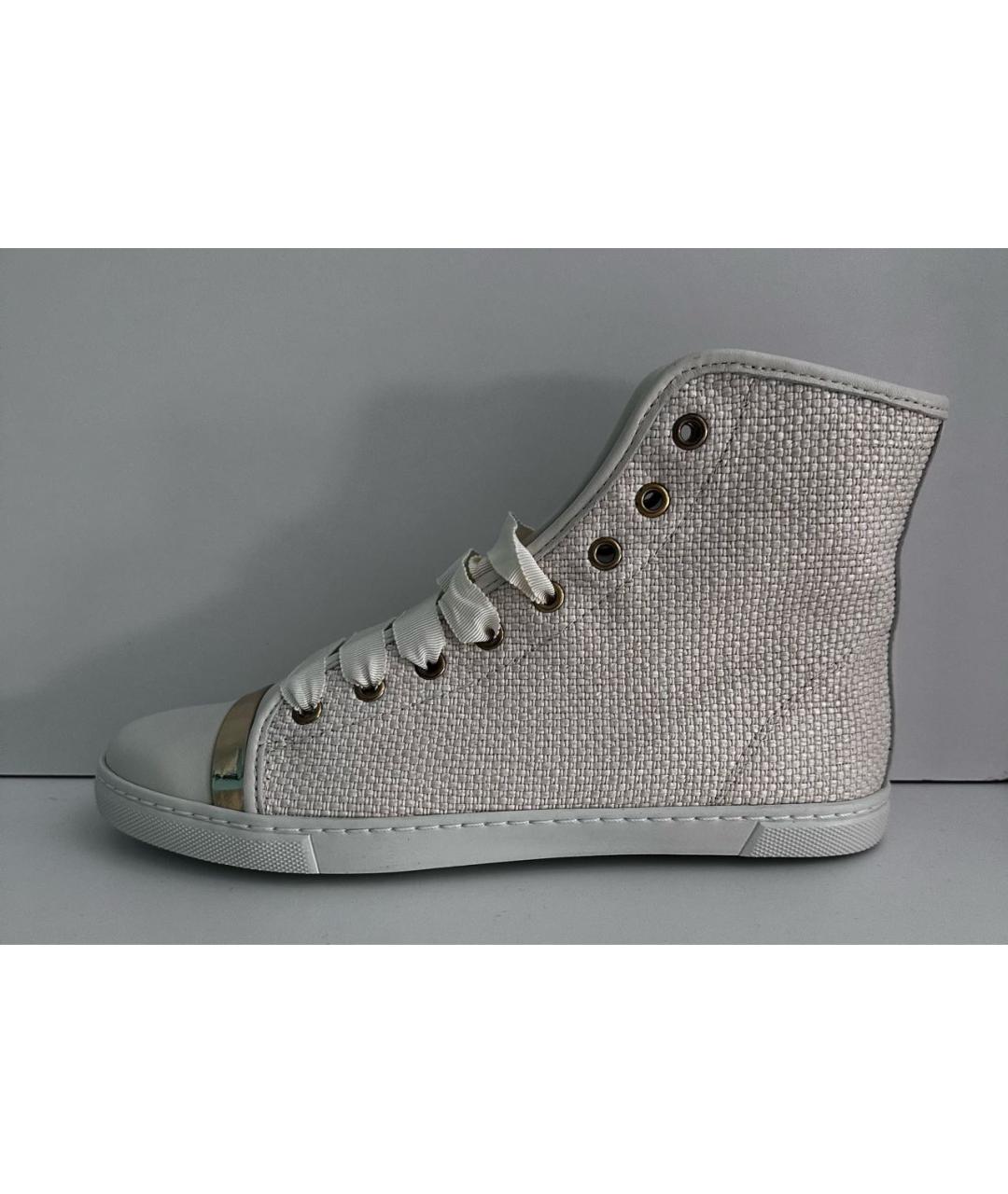 LANVIN Бежевые текстильные кеды, фото 5