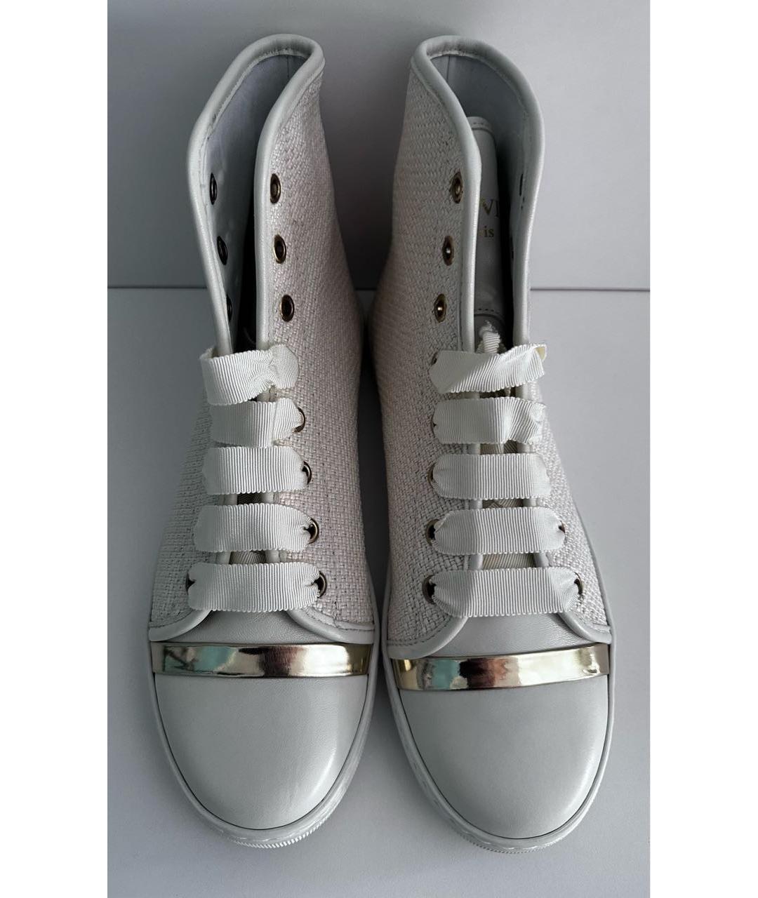 LANVIN Бежевые текстильные кеды, фото 3