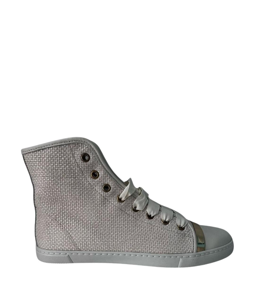 LANVIN Бежевые текстильные кеды, фото 1