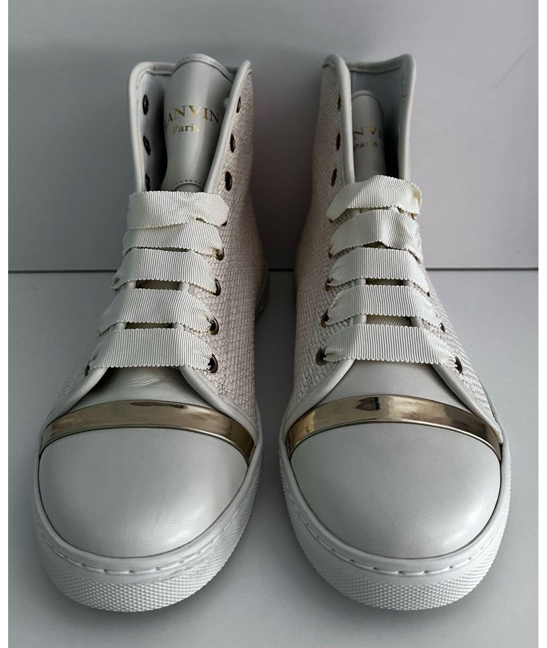 LANVIN Бежевые текстильные кеды, фото 2