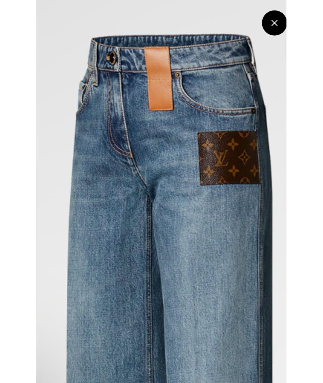 LOUIS VUITTON Синие хлопковые джинсы клеш, фото 4