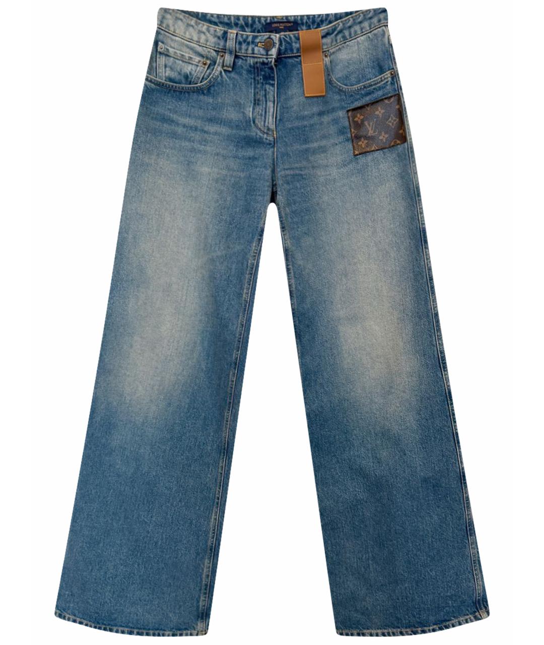 LOUIS VUITTON Синие хлопковые джинсы клеш, фото 1
