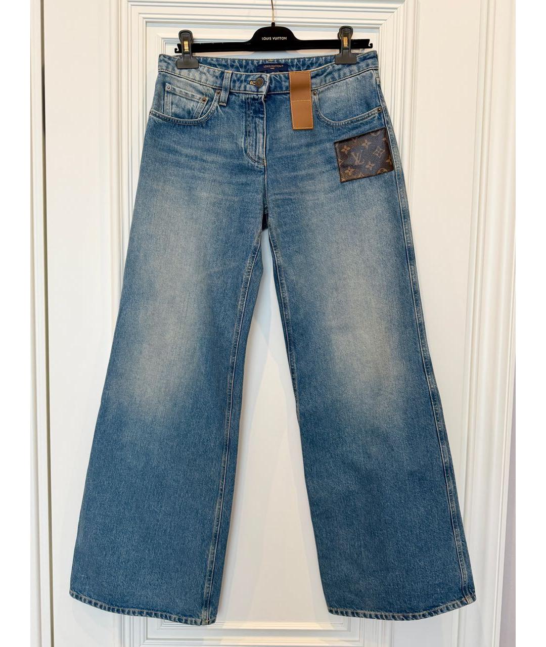 LOUIS VUITTON Синие хлопковые джинсы клеш, фото 9