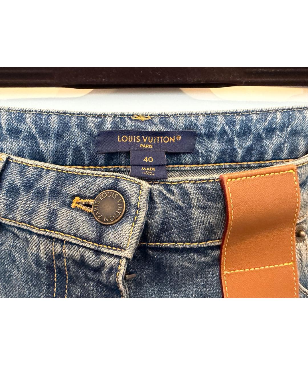 LOUIS VUITTON Синие хлопковые джинсы клеш, фото 3