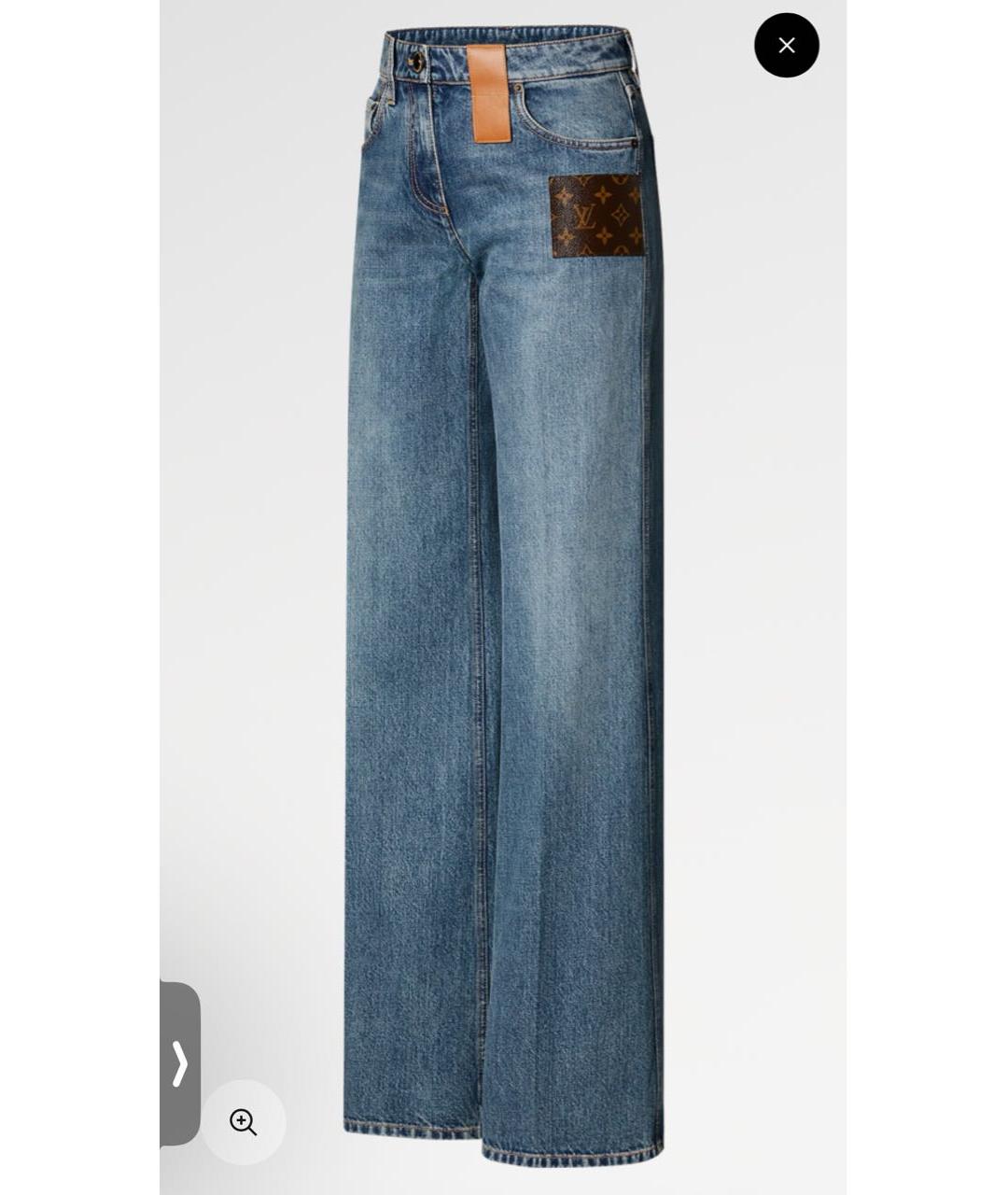 LOUIS VUITTON Синие хлопковые джинсы клеш, фото 5