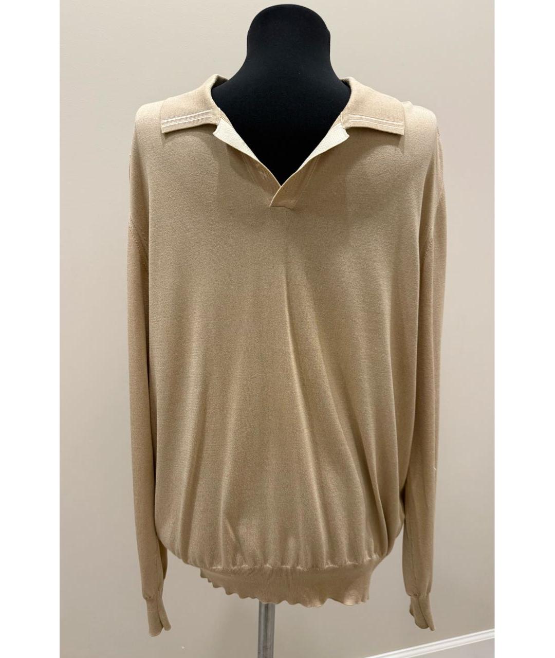 ZILLI Бежевое поло с длинным рукавом, фото 5