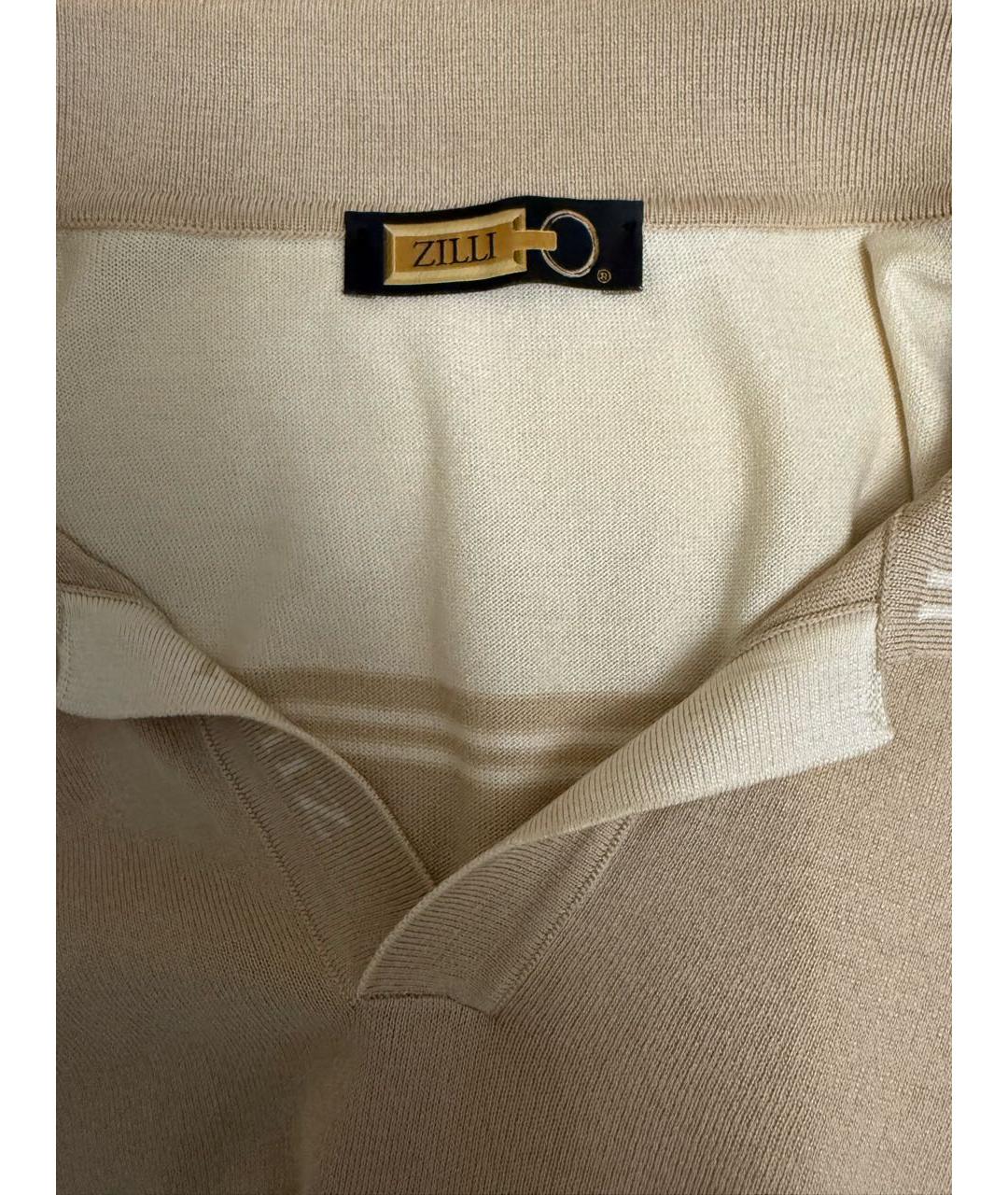 ZILLI Бежевое поло с длинным рукавом, фото 4