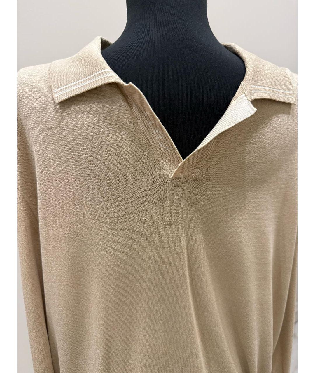 ZILLI Бежевое поло с длинным рукавом, фото 3