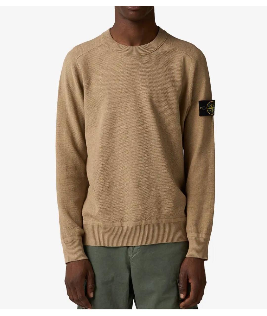 STONE ISLAND Коричневый хлопковый джемпер / свитер, фото 6