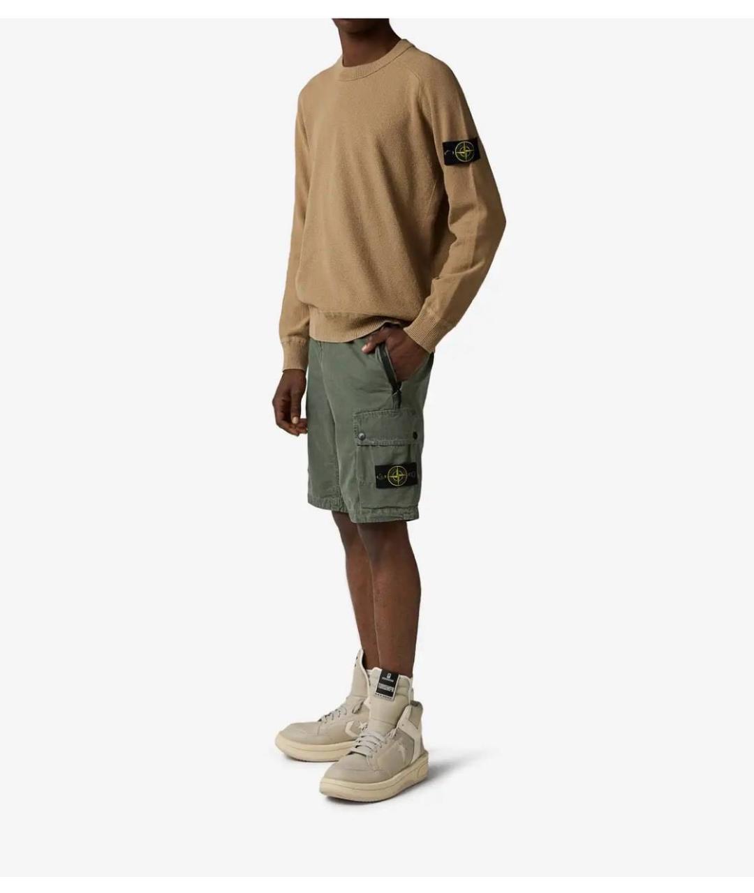 STONE ISLAND Коричневый хлопковый джемпер / свитер, фото 7