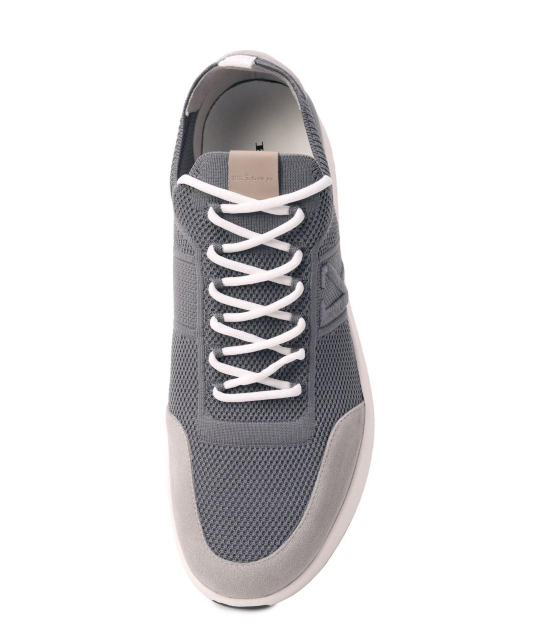 KITON Серые текстильные низкие кроссовки / кеды, фото 3