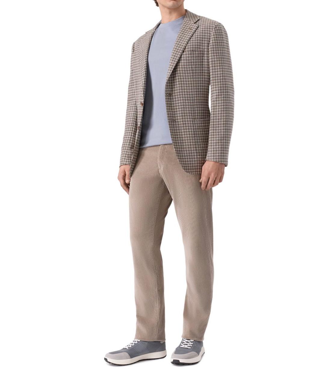 KITON Серые текстильные низкие кроссовки / кеды, фото 4