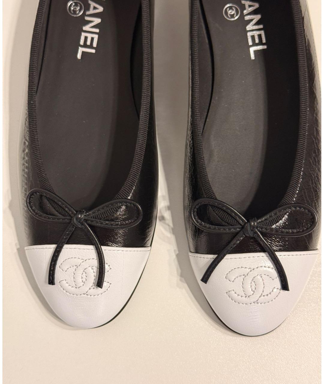 CHANEL Черные кожаные балетки, фото 6