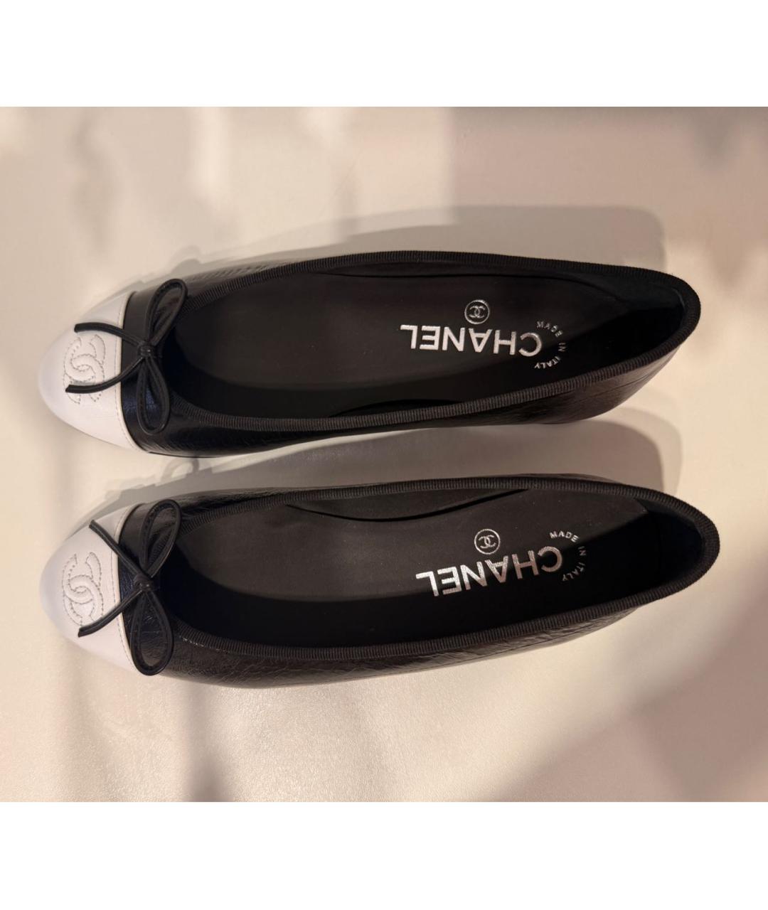 CHANEL Черные кожаные балетки, фото 3