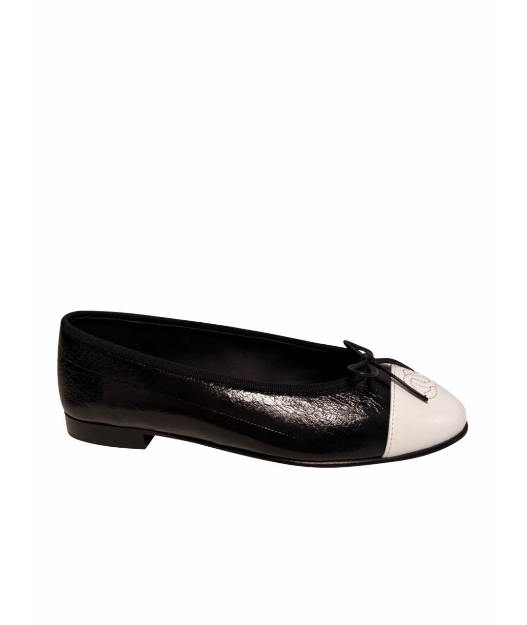 CHANEL Черные кожаные балетки, фото 1