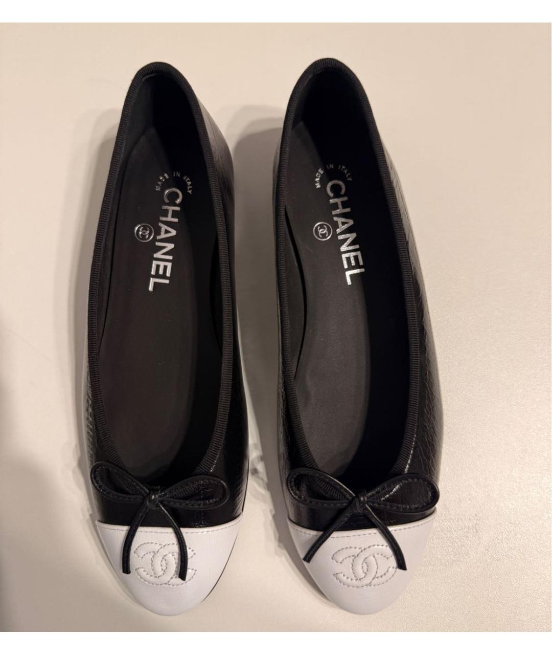 CHANEL Черные кожаные балетки, фото 2