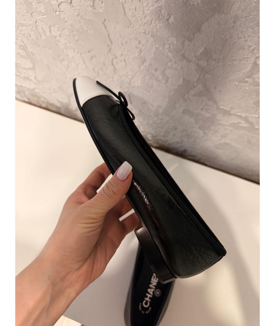 CHANEL Черные кожаные балетки, фото 5