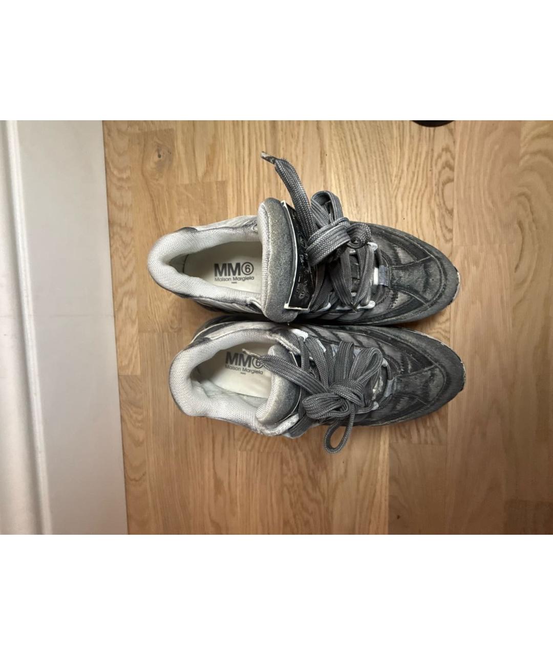 MAISON MARGIELA Антрацитовые текстильные кроссовки, фото 3
