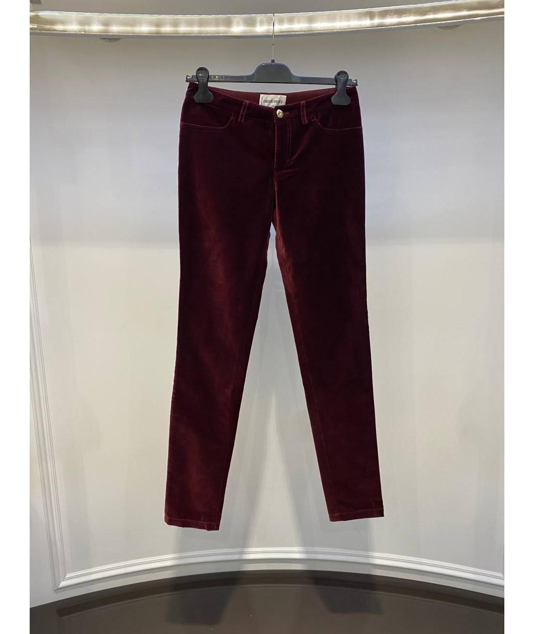 EMILIO PUCCI Бордовые брюки узкие, фото 3