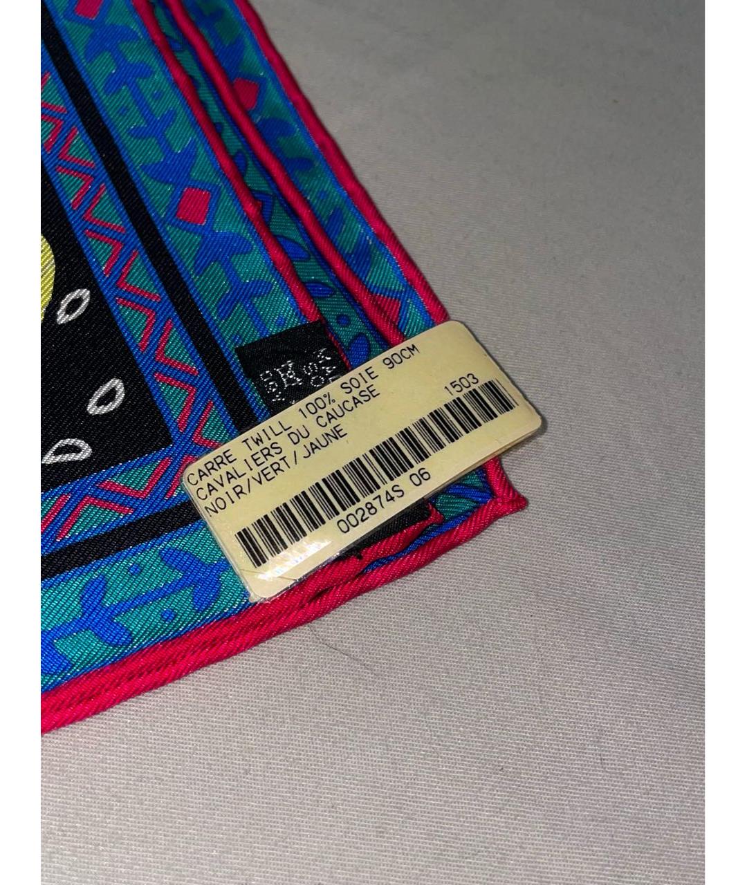 HERMES Мульти шелковый шарф, фото 2