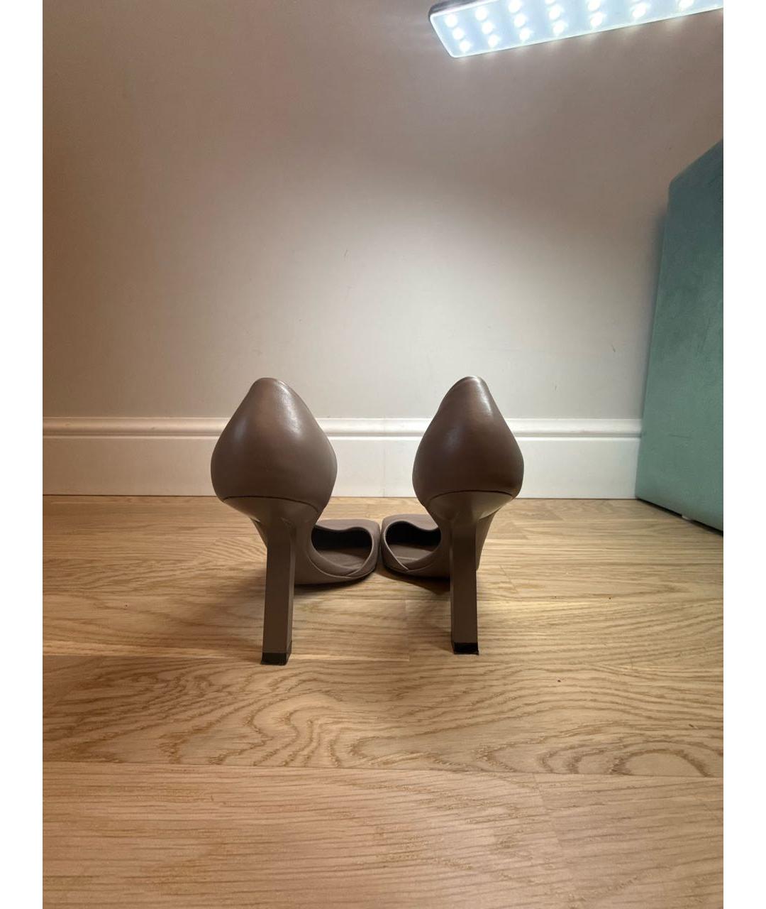 BALENCIAGA Бежевые кожаные туфли, фото 4