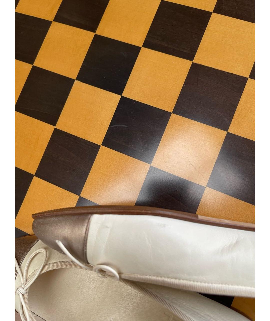 CHANEL Бежевые кожаные балетки, фото 7