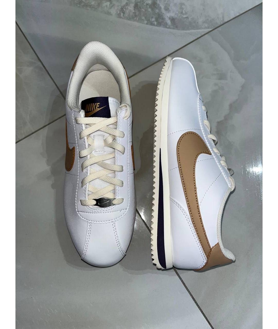 NIKE Белые кожаные кроссовки, фото 4