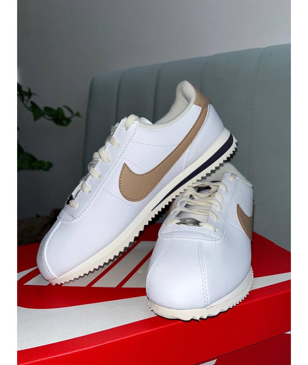 NIKE Белые кожаные кроссовки, фото 7