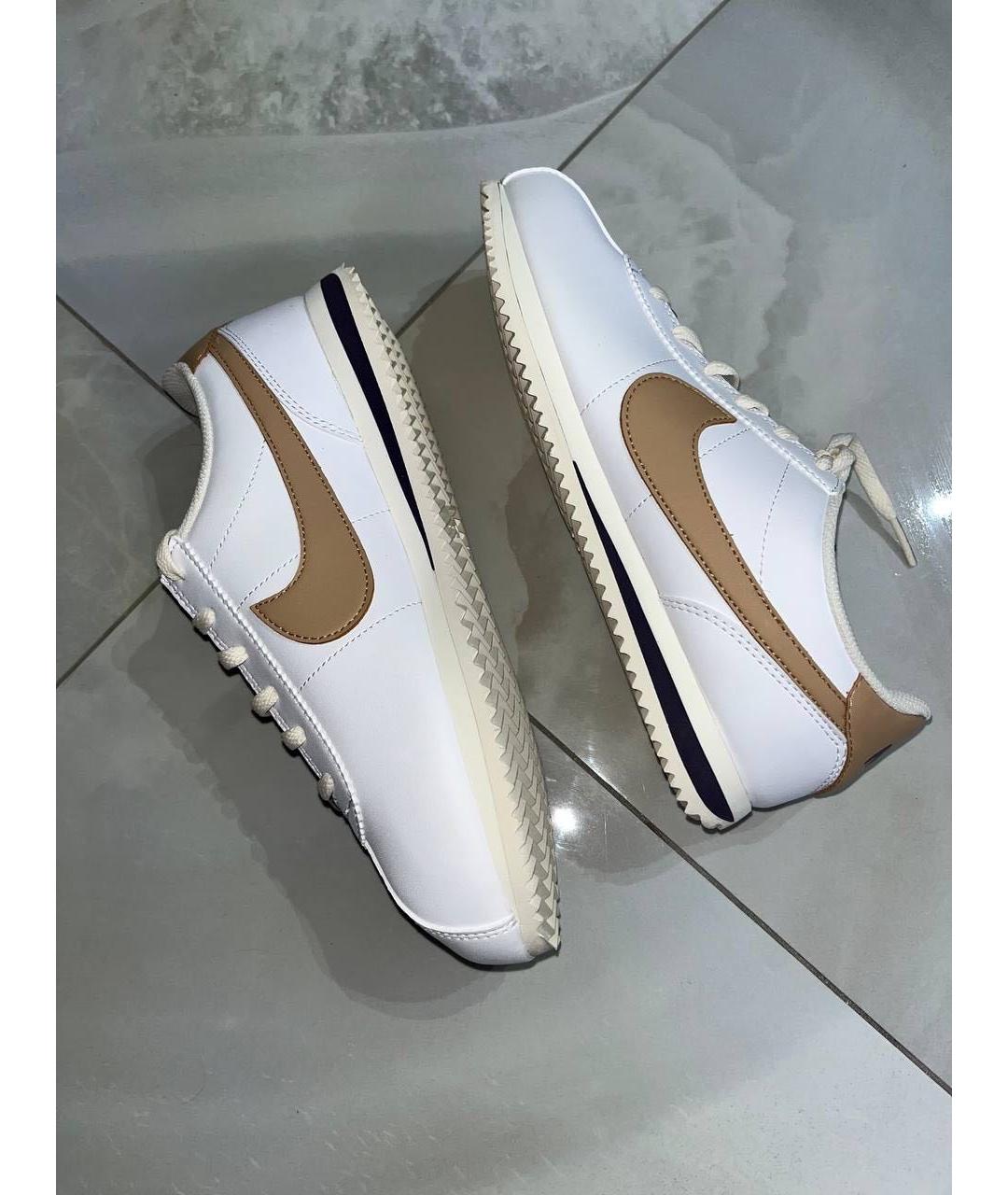 NIKE Белые кожаные кроссовки, фото 5