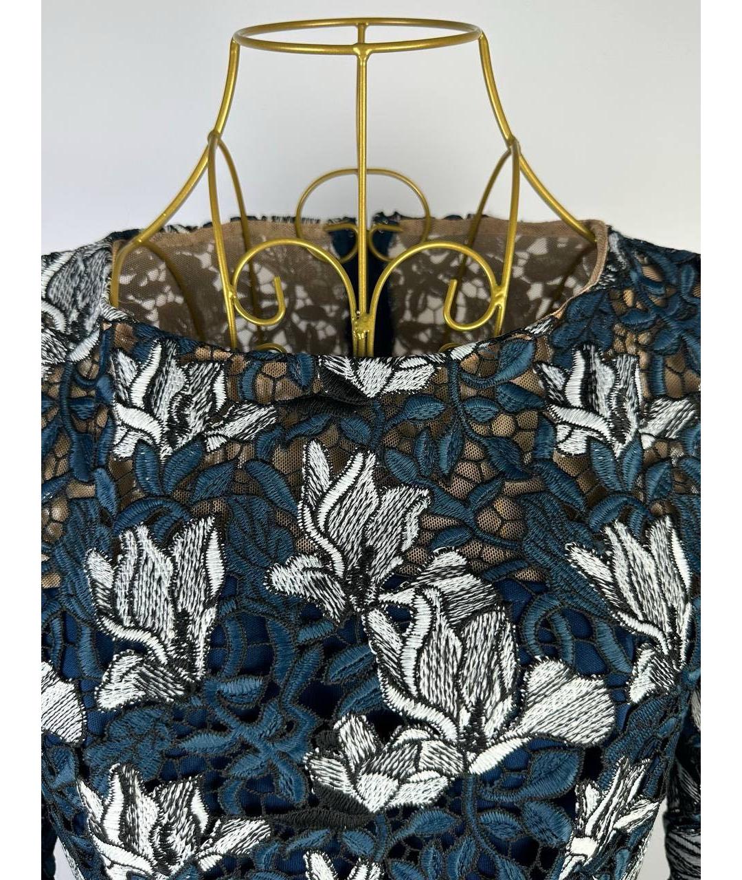 RALPH LAUREN Синее кружевное коктейльное платье, фото 5