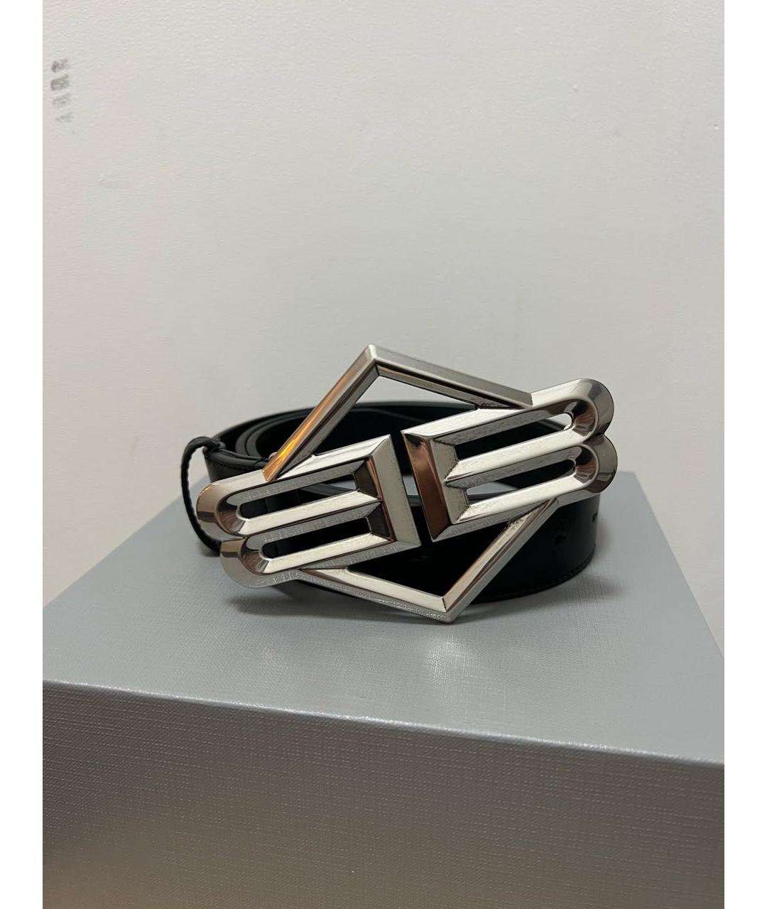 BALENCIAGA Черный кожаный ремень, фото 7