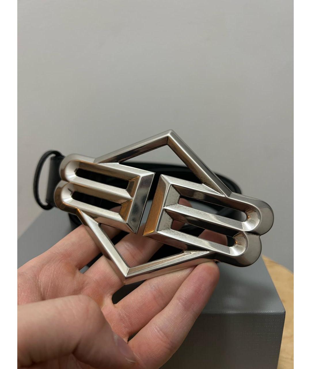 BALENCIAGA Черный кожаный ремень, фото 5