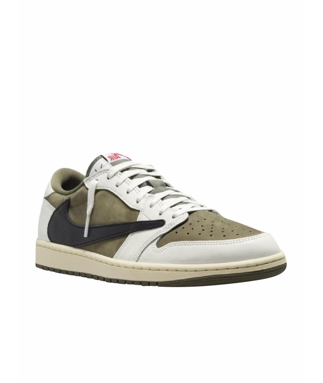 JORDAN Зеленые кожаные кроссовки, фото 1