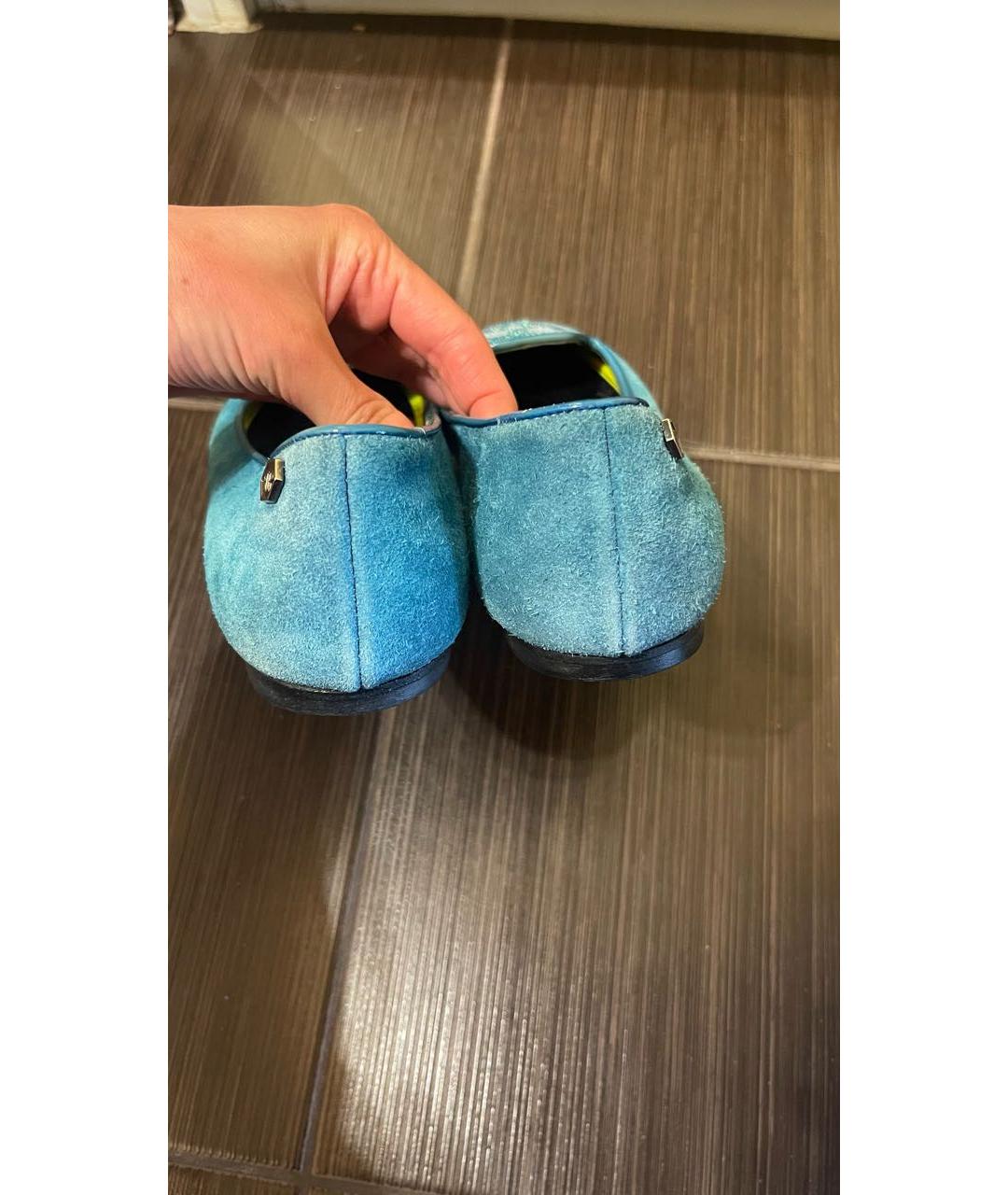 PHILIPP PLEIN Голубые замшевые балетки, фото 2