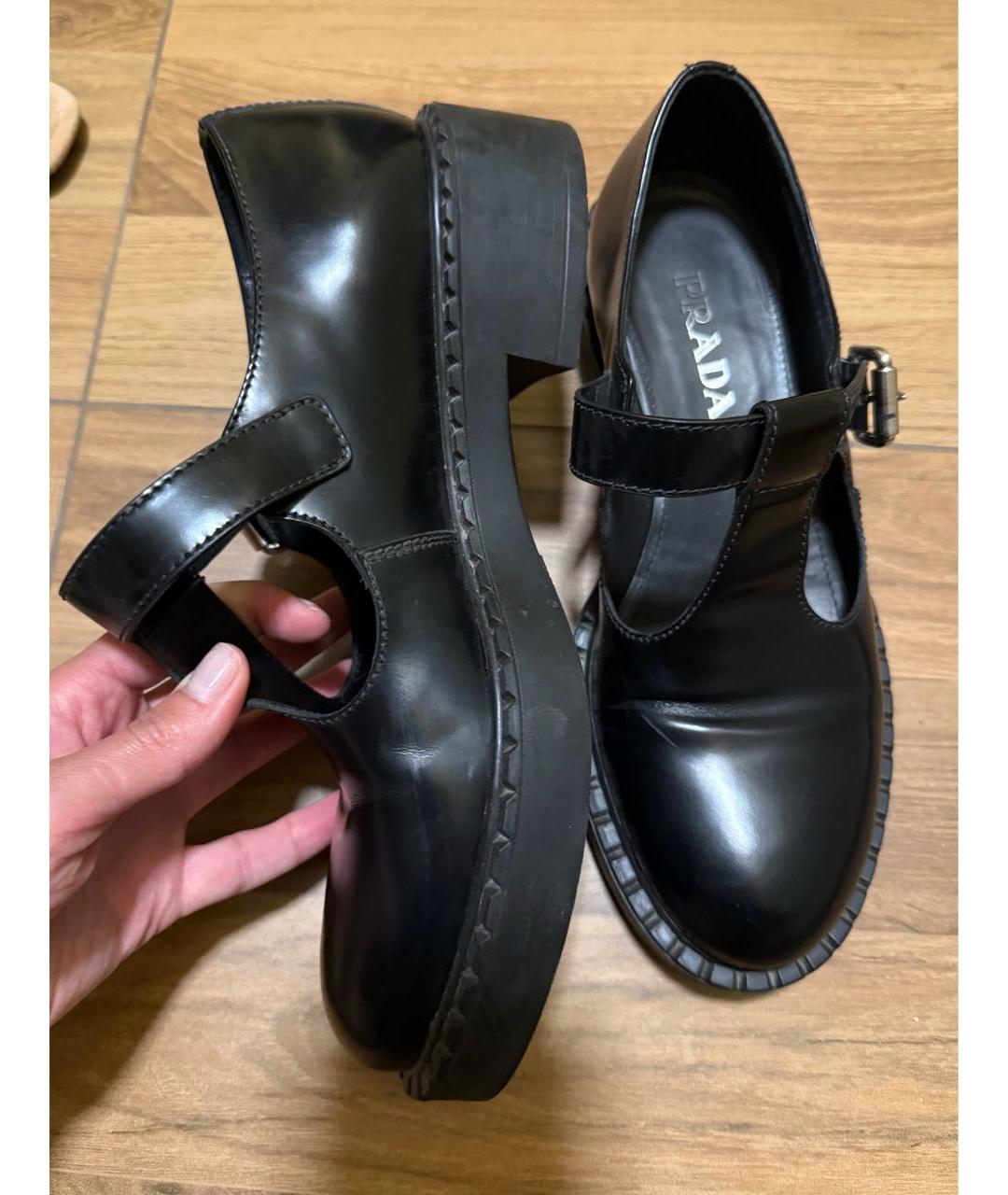 PRADA Черные кожаные лоферы, фото 3