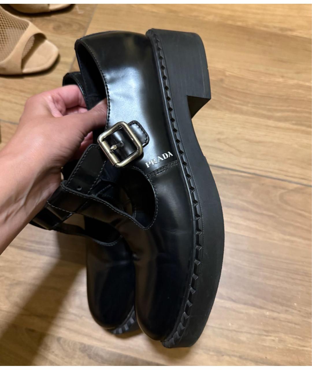 PRADA Черные кожаные лоферы, фото 4