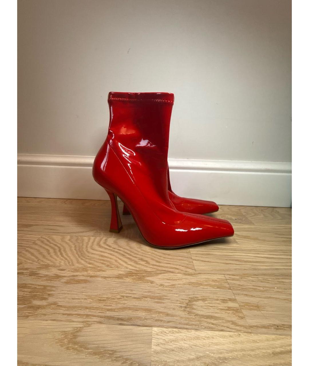 CASADEI Бордовые текстильные ботильоны, фото 5