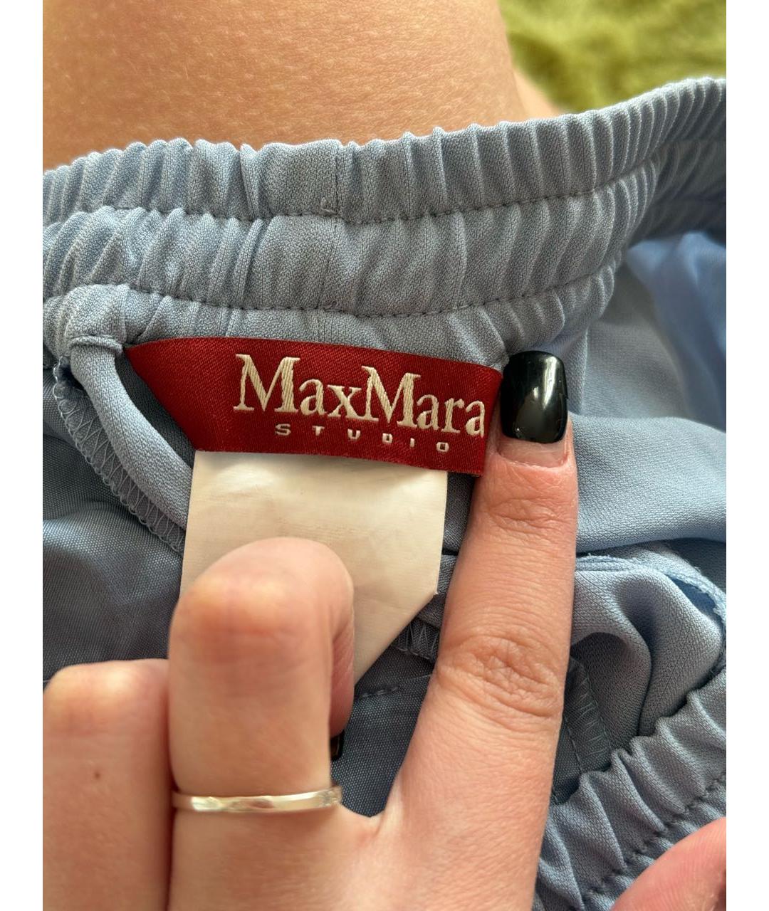 MAX MARA STUDIO Голубой вискозный костюм с брюками, фото 7