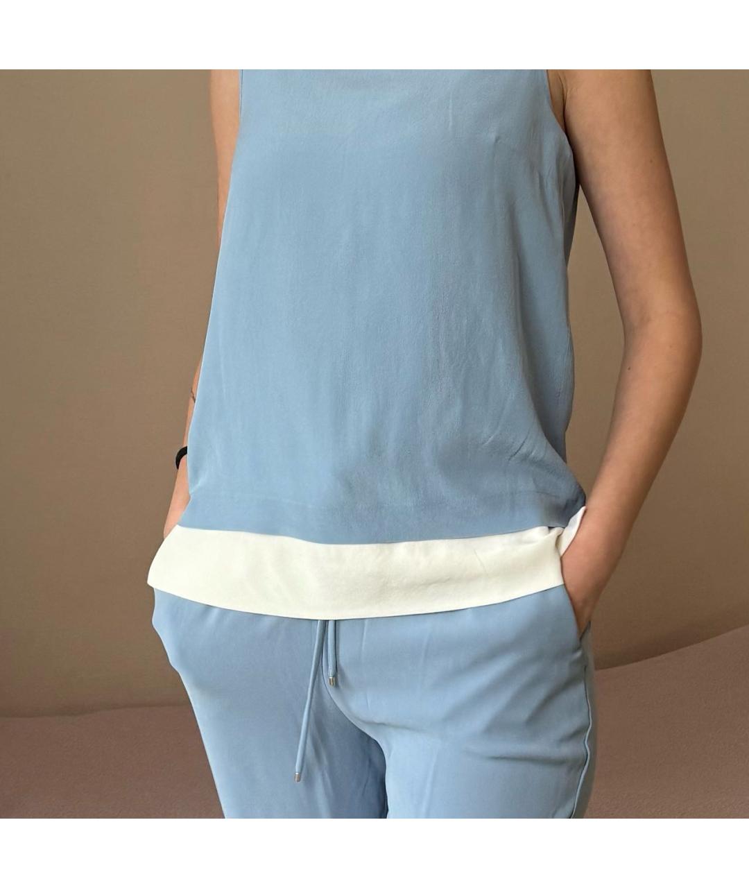 MAX MARA STUDIO Голубой вискозный костюм с брюками, фото 4