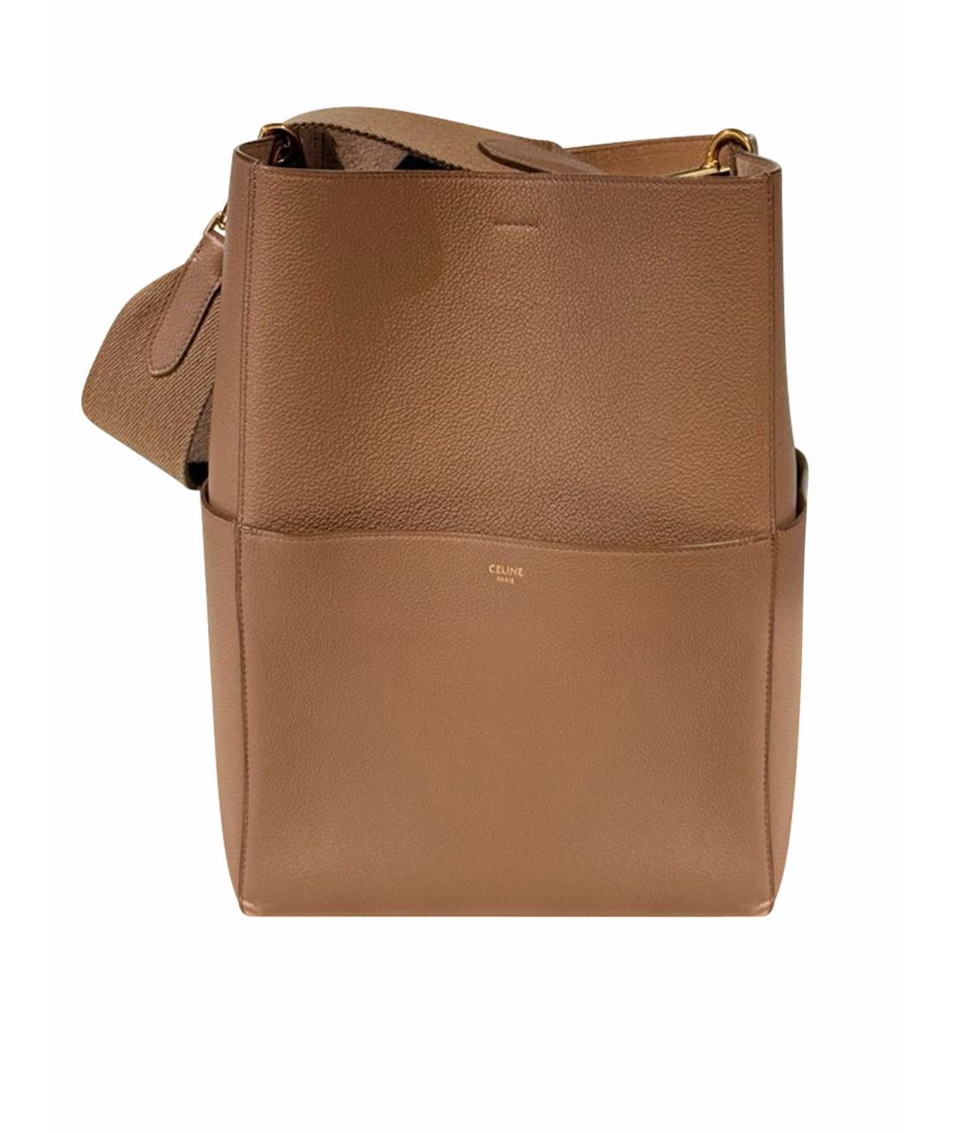 CELINE Бежевая кожаная сумка тоут, фото 1