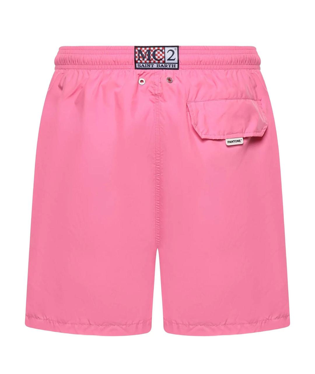 MC2 SAINT BARTH Розовые полиэстеровые шорты, фото 2