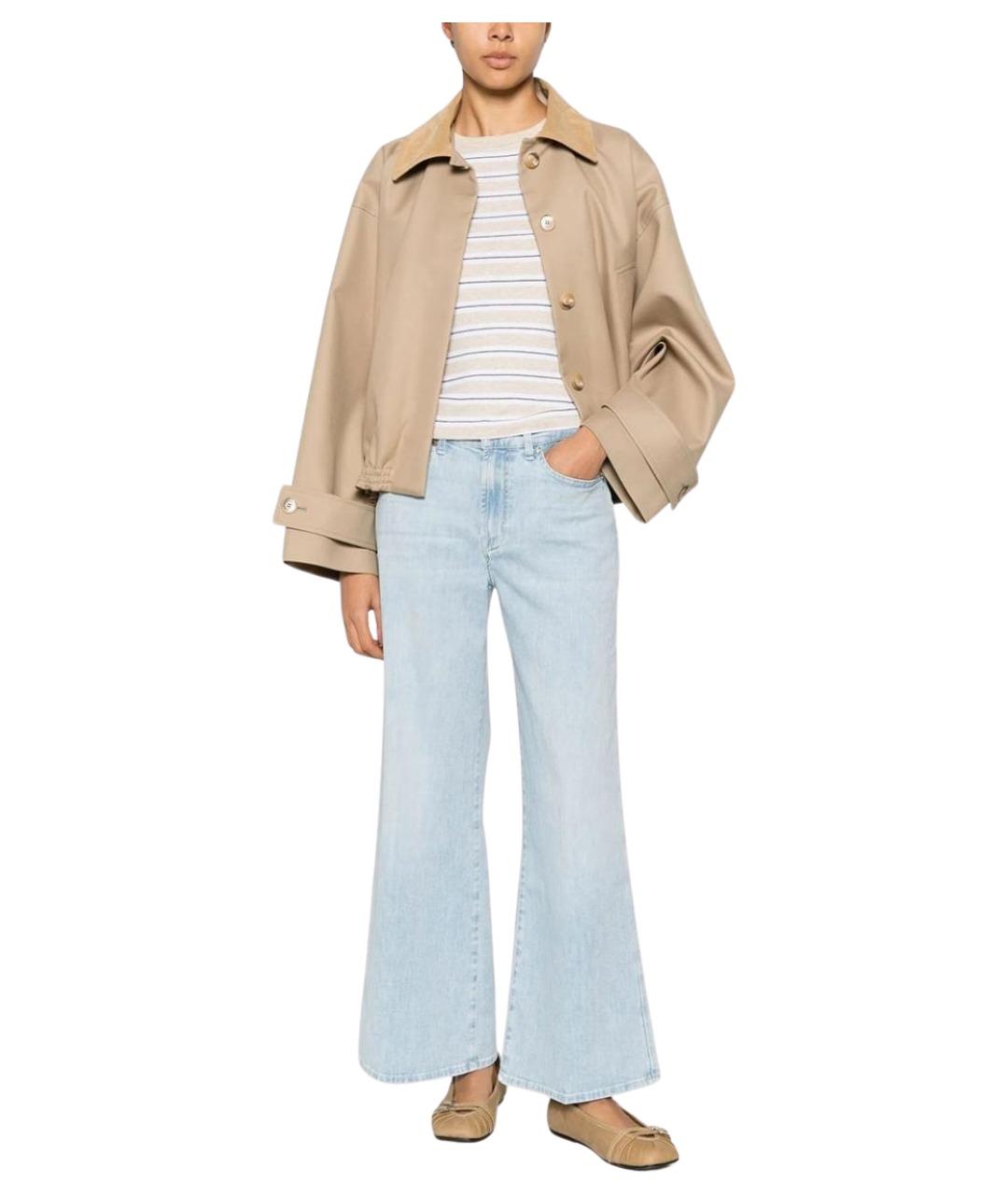 7 FOR ALL MANKIND Голубые хлопковые джинсы клеш, фото 2