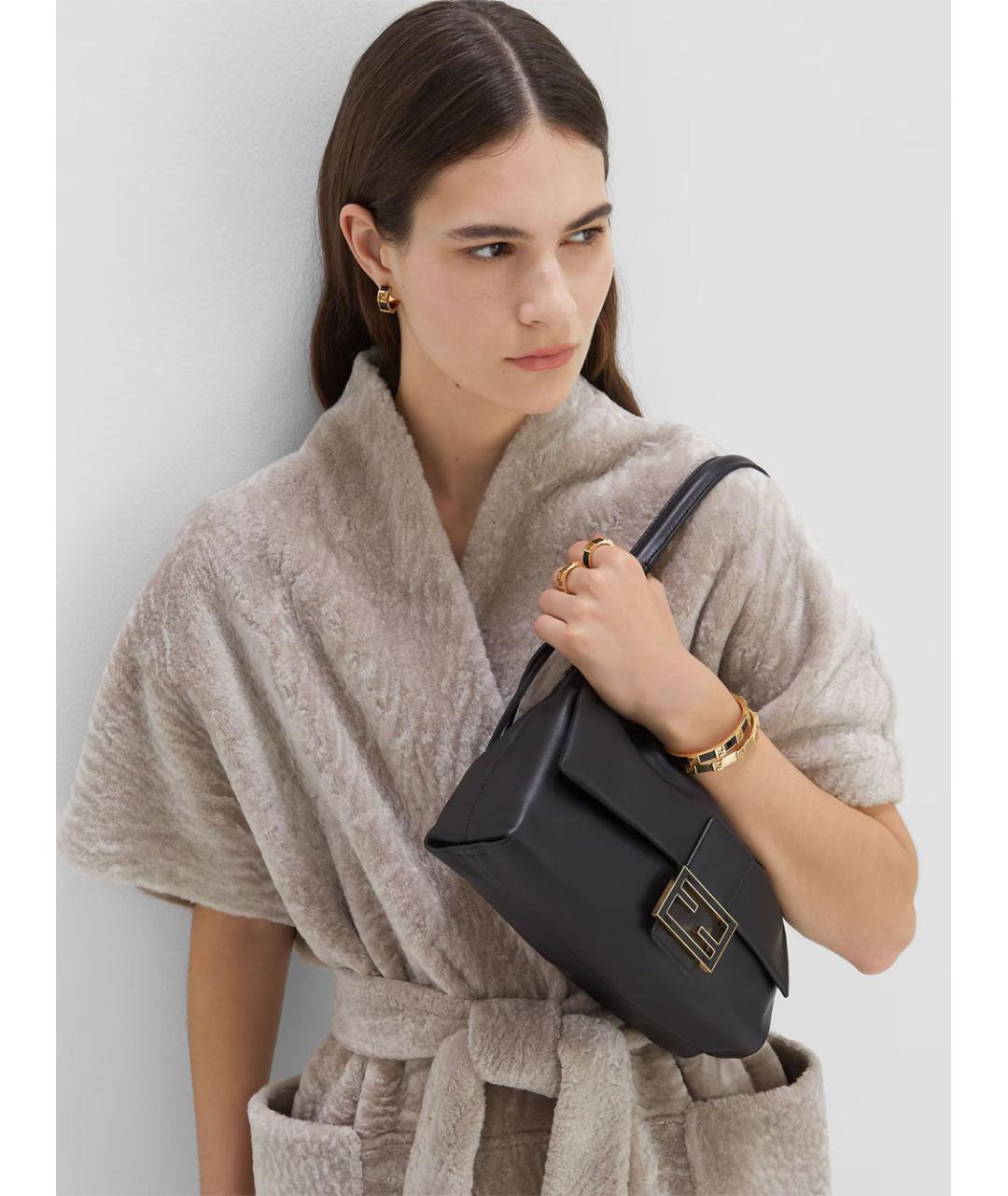 FENDI Черная кожаная сумка через плечо, фото 3