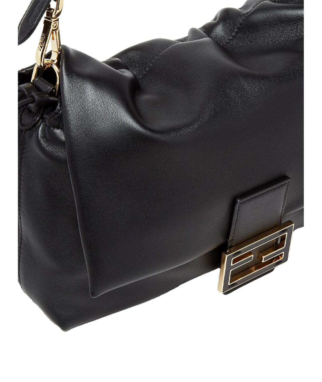 FENDI Черная кожаная сумка через плечо, фото 7